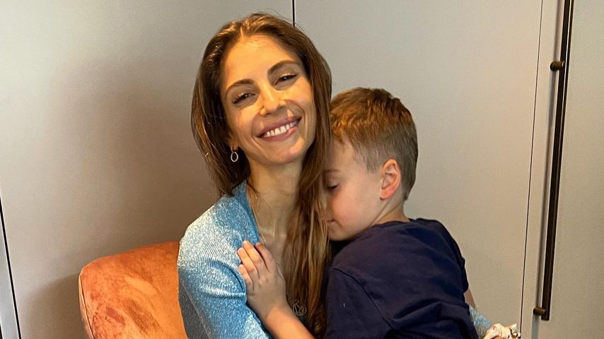 Cathy Hummels und ihr Sohn Ludwig im Juli 2022