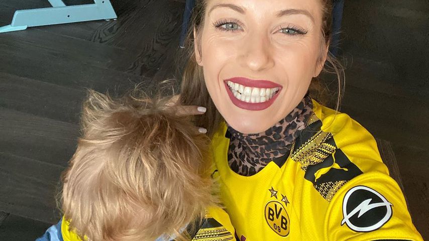 Cathy Hummels mit ihrem Sohn Ludwig