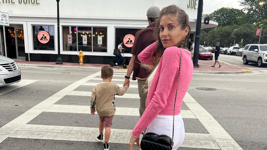 Cathy Hummels mit Mats und Ludwig in Miami