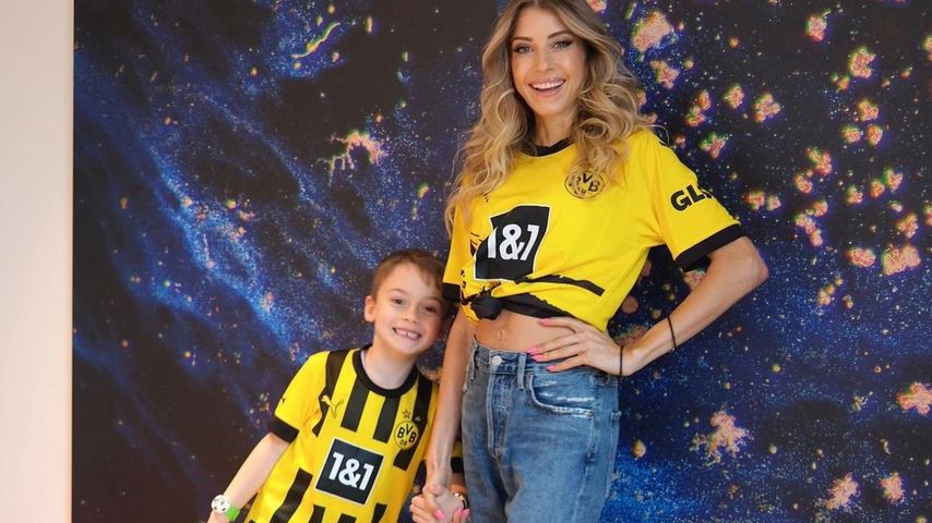Cathy Hummels und ihr Sohn Ludwig im Mai 2023