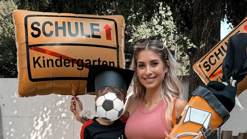 Cathy Hummels und ihr Sohn Ludwig im Juli 2024