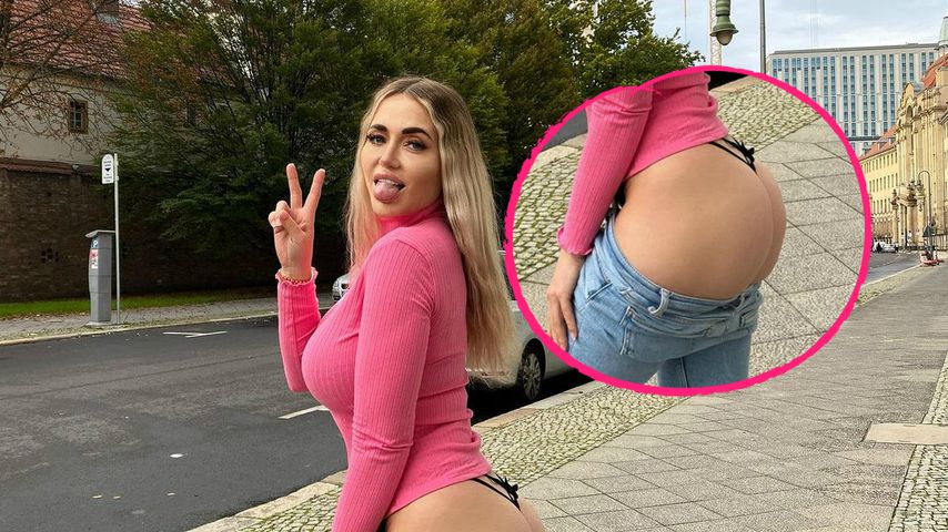Hose runter: Cathy Lugner zeigt XXL-Po mitten auf der Straße