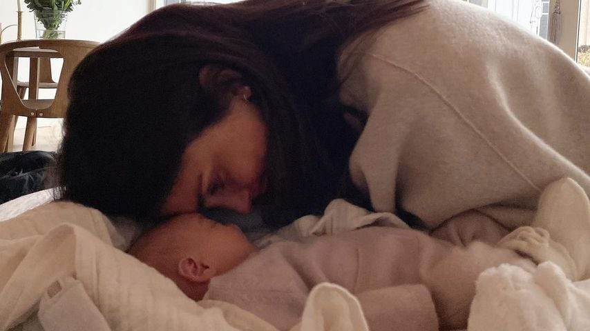 Christopher Lund Nissens Frau Cecilie Haugaard mit dem gemeinsamen Baby