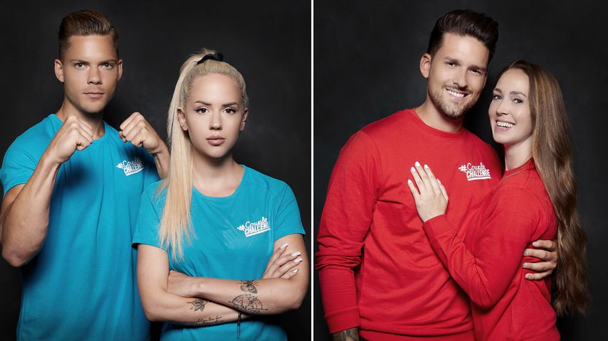Collage: Die "#CoupleChallenge"-Kandidaten Cedric Beidinger, Gina Beckmann, Marco Cerullo und Christina Grass