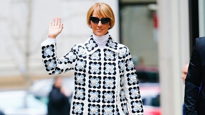 Celine Dion in einem 60er-Jahre-Look in new York im März 2020