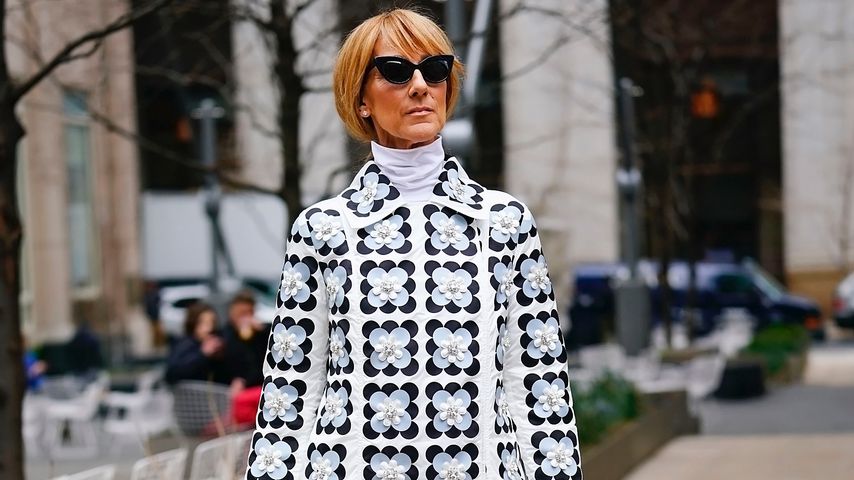 Celine Dion in einem 60er-Jahre-Look in new York im März 2020