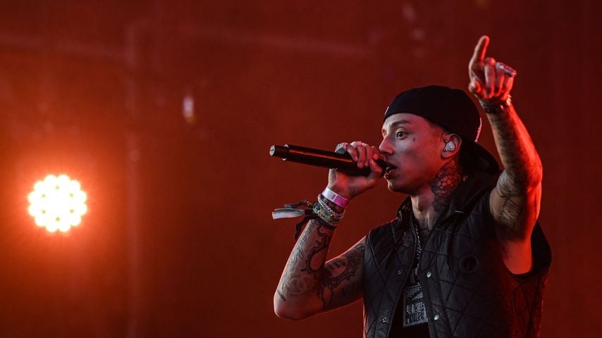 Rapper Central Cee beim Glastonbury festival, Juni 2023