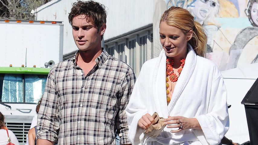 Chace Crawford und Blake Lively am Set von "Gossip Girl"