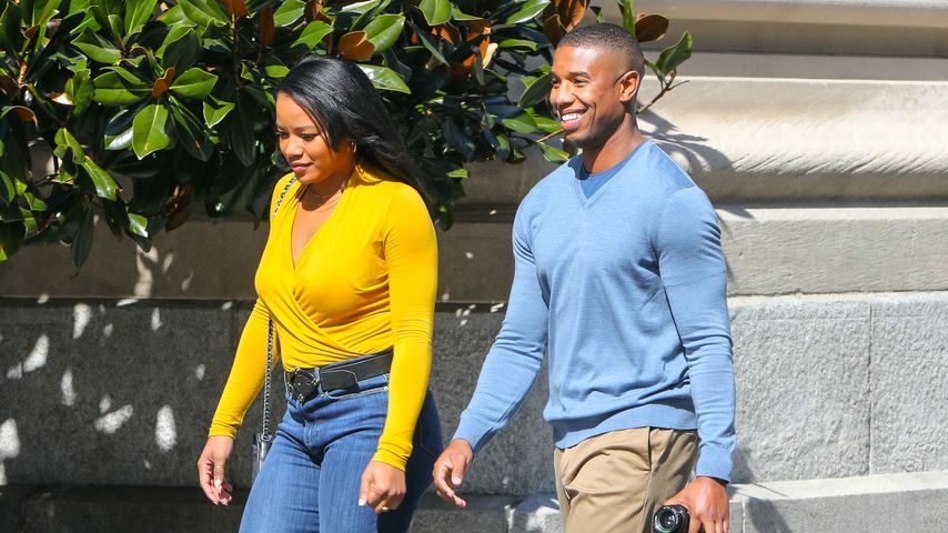 Chanté Adams und Michael B. Jordan am Set von "Journal for Jordan"