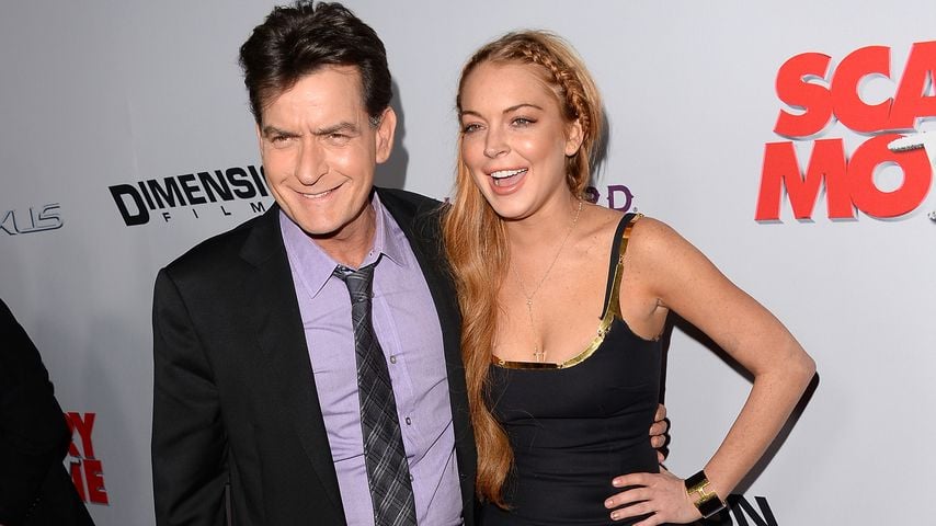 Charlie Sheen und Lindsay Lohan bei der Premiere von "Scary Movie 5"
