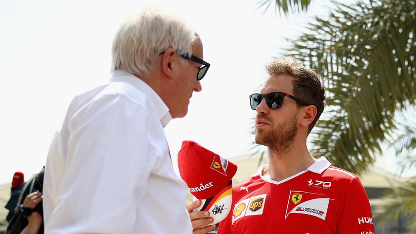 Charlie Whiting und Sebastian Vettel im April 2017 in Bahrain