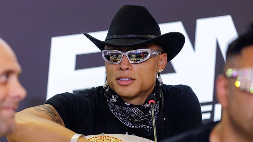 Chase DeMoor bei der Pressekonferenz zum Fame Fighting in der Ostermann Arena Leverkusen
