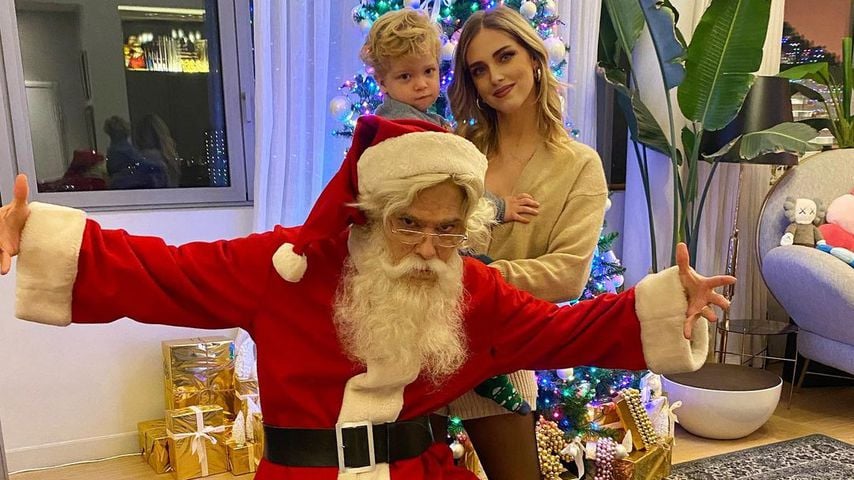 Chiara Ferragni, ihr Sohn Leone Lucia und ihr Mann Fedez im Dezember 2020