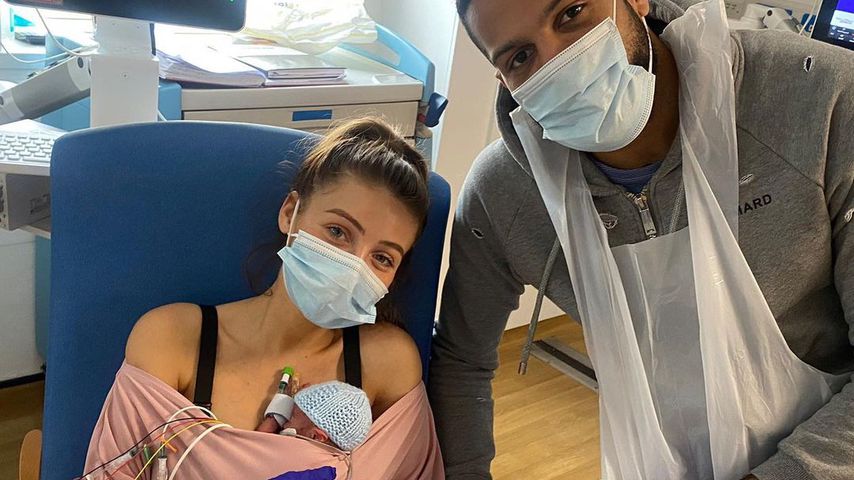 Chloe Elizabeth und Luis Morrison mit ihrem Baby Romeo