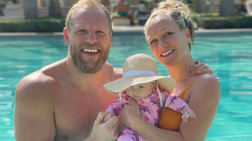 Chloe Madeley (r.), James Haskell und ihre Tochter, 2022