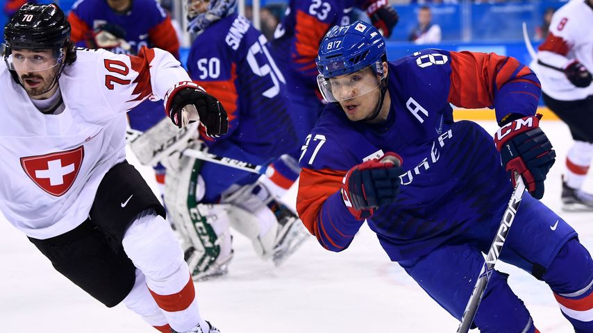 Cho Min-ho bei einem Eishockeyspiel im Jahr 2018