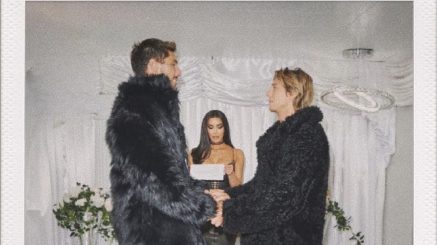 Chris Appleton und Lukas Gage mit Kim Kardashian