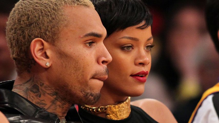 Chris Brown und Rihanna auf einem NBA-Basketballspiel 2012 in L.A.