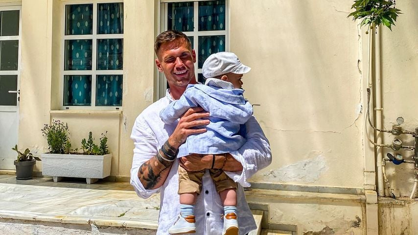 Chris Broy mit seinem Sohn George