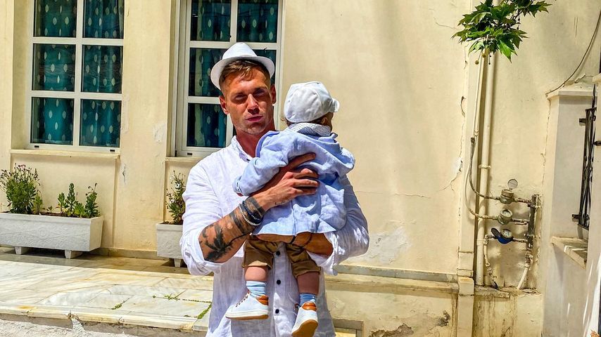 Chris Broy mit seinem Sohn George