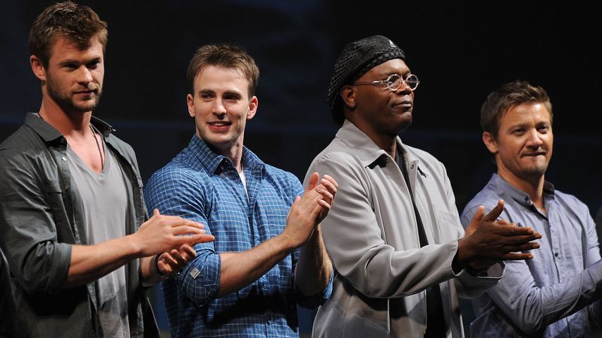 Chris Hemsworth, Chris Evans, Samuel L. Jackson und Jeremy Renner