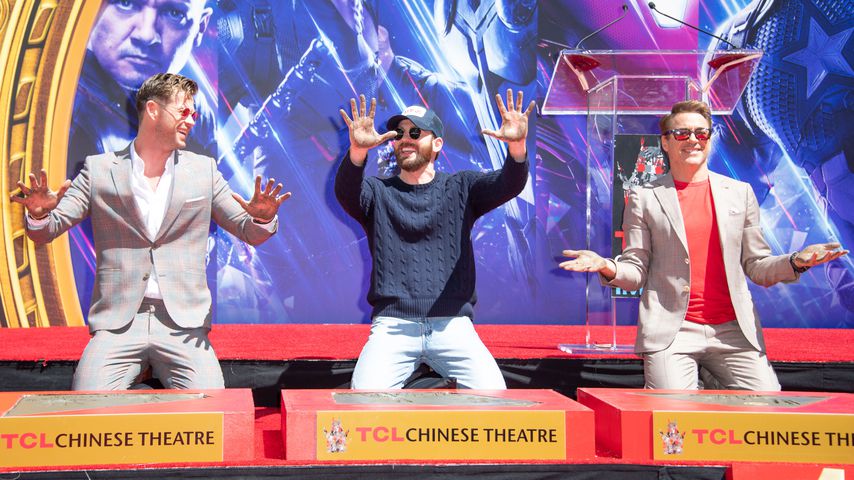 Chris Hemsworth, Chris Evans und Robert Downey Jr. bei einem Event in Hollywood im April 2019