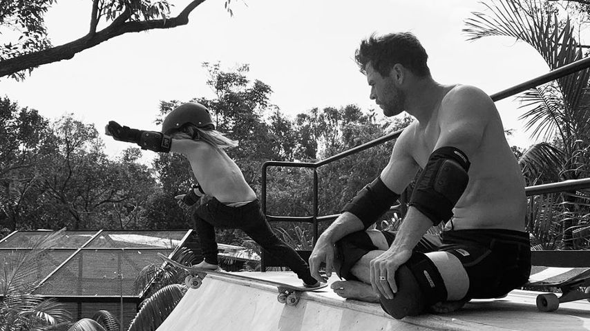 Chris Hemsworth mit seinem Sohn