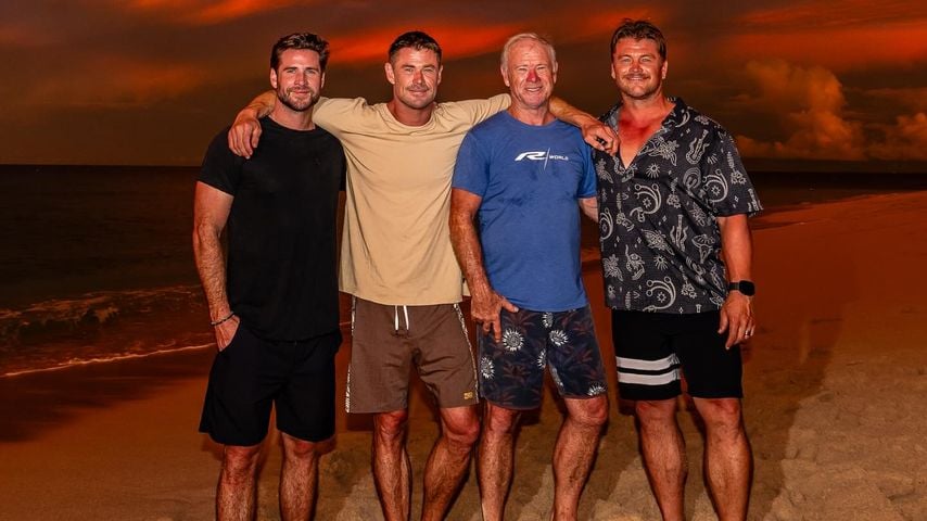 Chris Hemsworth mit seinen Brüdern und seinem Vater, Dezember 2025