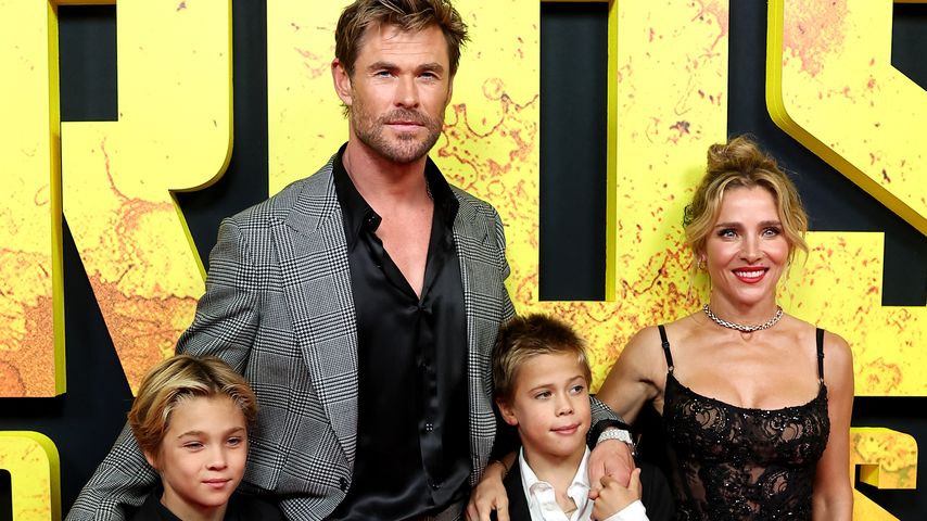 Chris Hemsworth mit seinen Söhnen Sasha und Tristan und Ehefrau Elsa Pataky