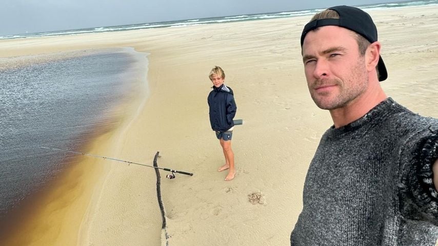 Chris Hemsworth mit seinem Sohn, März 2024