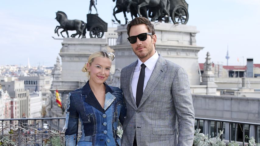 Millie Bobby Brown und Chris Pratt bei einer Pressekonferenz in Madrid