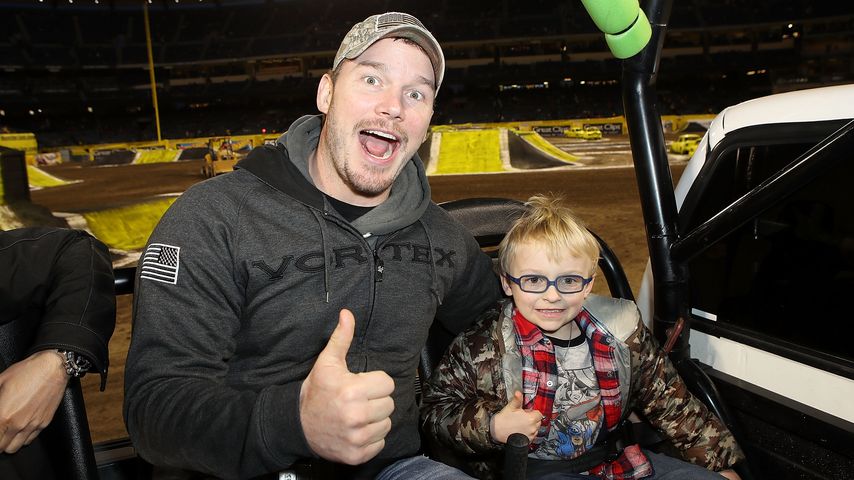 Chris Pratt mit seinem Sohn im Februar 2018