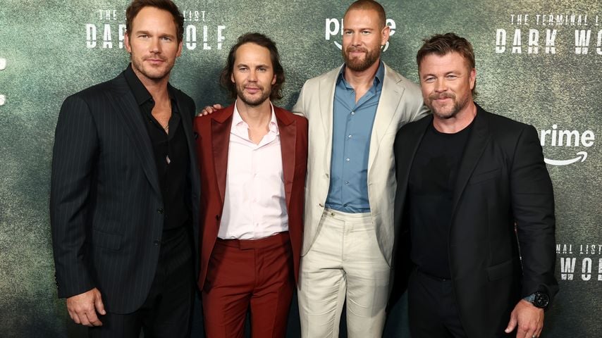 Chris Pratt, Taylor Kitsch, Tom Hopper und Luke Hemsworth bei der "The Terminal List: Dark Wolf"-Pre