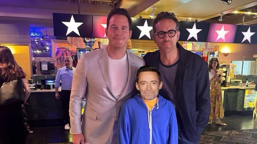 Chris Pratt, sein Sohn Jack und Ryan Reynolds im Juli 2024