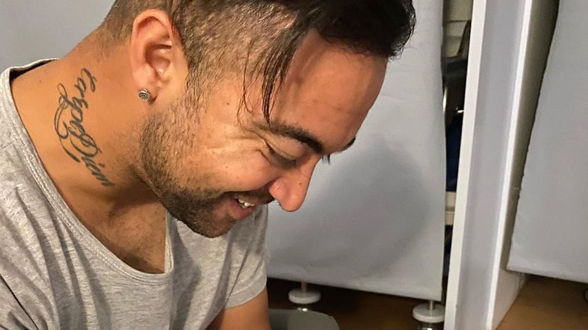 Chris Sebastian und seine Tochter Ava im März 2020