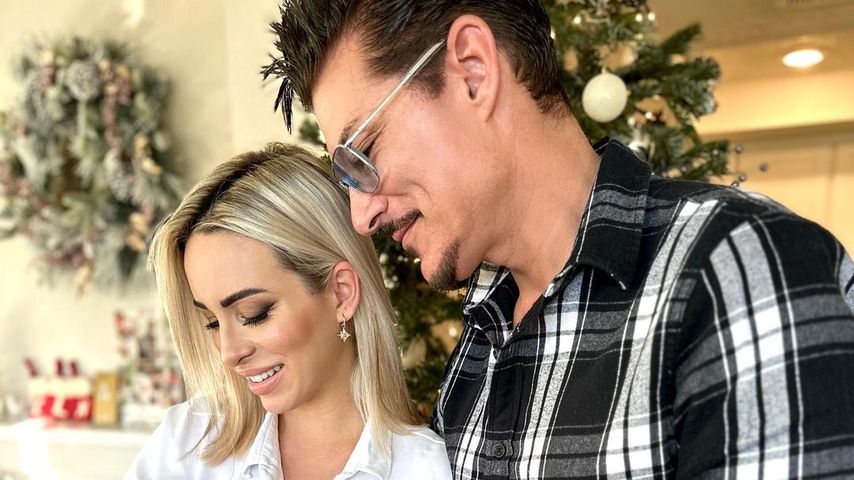 Chris Töpperwien und seine Partnerin mit ihrem Baby, Dezember 2022
