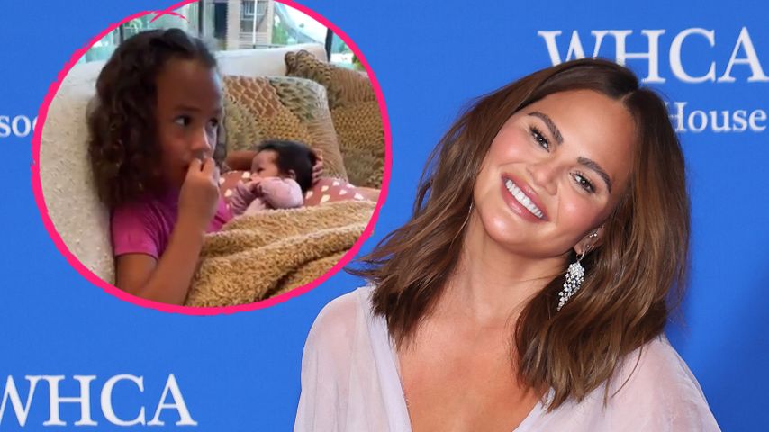 Putzig! Chrissy Teigens Tochter Luna schmust mit Baby Wren