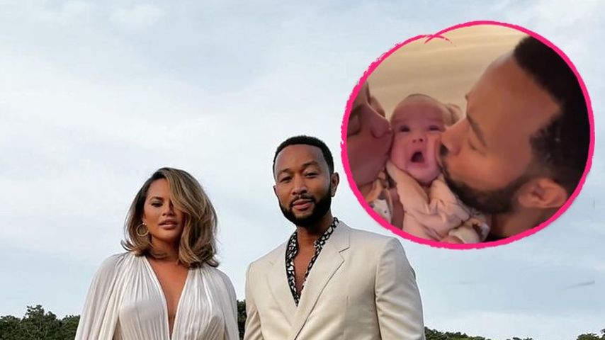 Chrissy Teigen und John Legend knutschen ihre Tochter ab