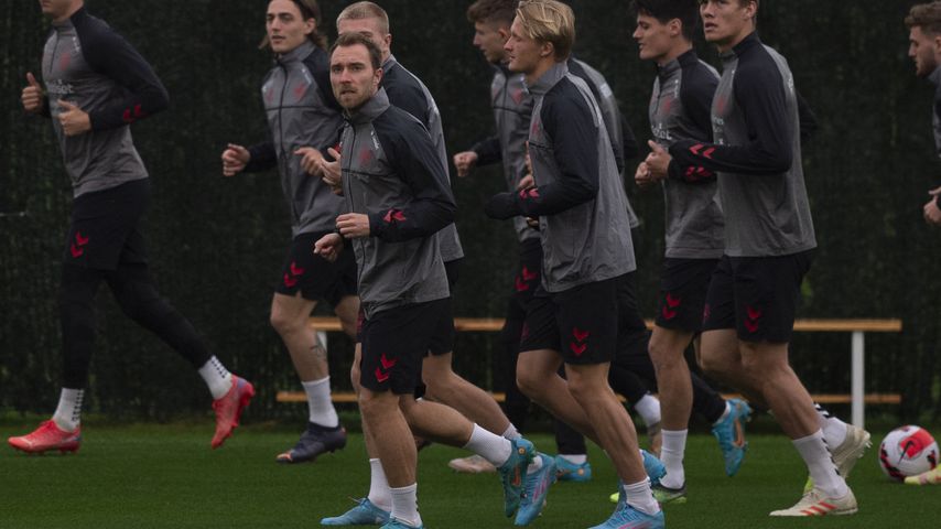 Christian Eriksen beim Training für die dänische Nationalmannschaft, März 2022