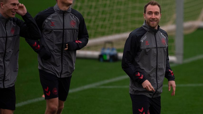 Christian Eriksen beim Training für die dänische Nationalmannschaft, März 2022