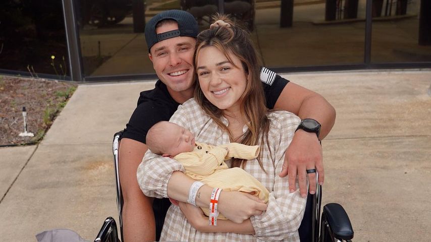 Christian Huff und Sadie Robertson mit ihrer Tochter