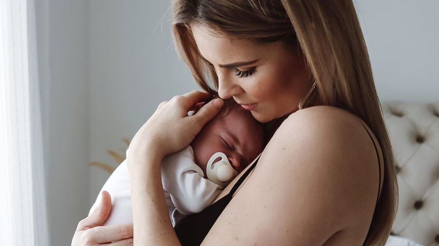 Christin Kaeber mit ihrem Baby