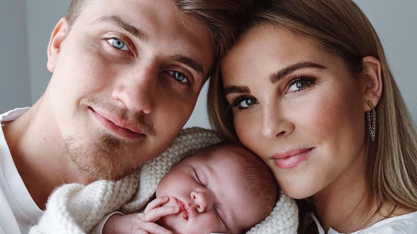 Christin Kaeber und Leons mit Töchterchen Nia