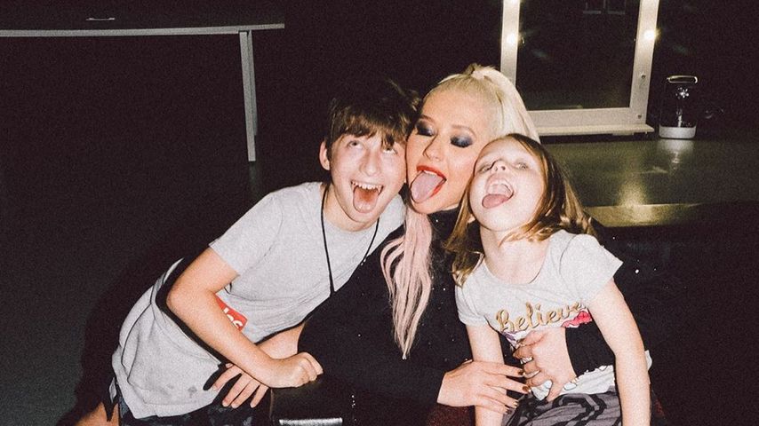 Christina Aguilera mit ihren Kindern