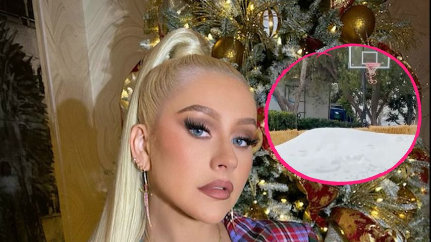 Fake-Schnee: Christina Aguilera holt den Winter nach L.A.