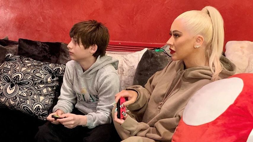 Seltenes Foto: Christina Aguilera zockt mit ihrem Sohn Max