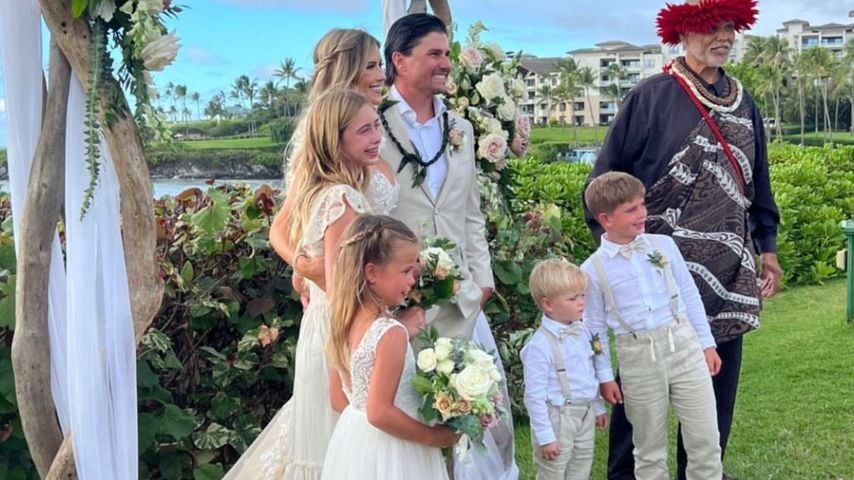 Christina Hall mit ihrer Familie im September 2022