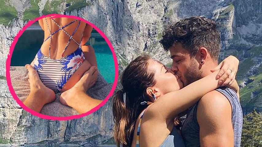 Füße am Po: Christina Luft und Luca Hänni im Liebesurlaub