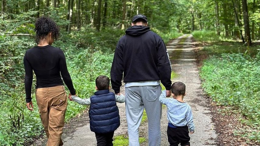Christina Milian und Matt Pokora mit ihren Kids