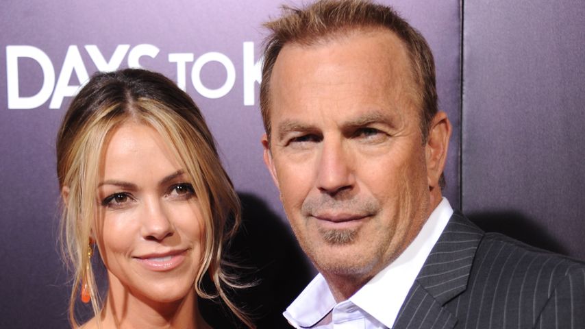 Christine Baumgartner mit Kevin Costner, Februar 2014